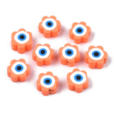 1000pcs Flower Polymer Clay Beads with Evil Eye Spacer Beads