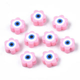 1000pcs Flower Polymer Clay Beads with Evil Eye Spacer Beads