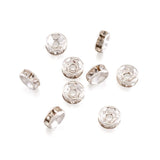 1000pcs Iron Rhinestone Spacer Beads B Rondelle Clear Golden 6x3mm