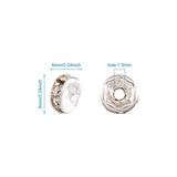 1000pcs Iron Rhinestone Spacer Beads B Rondelle Clear Golden 6x3mm