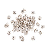 1000pcs Iron Rhinestone Spacer Beads B Rondelle Clear Golden 6x3mm