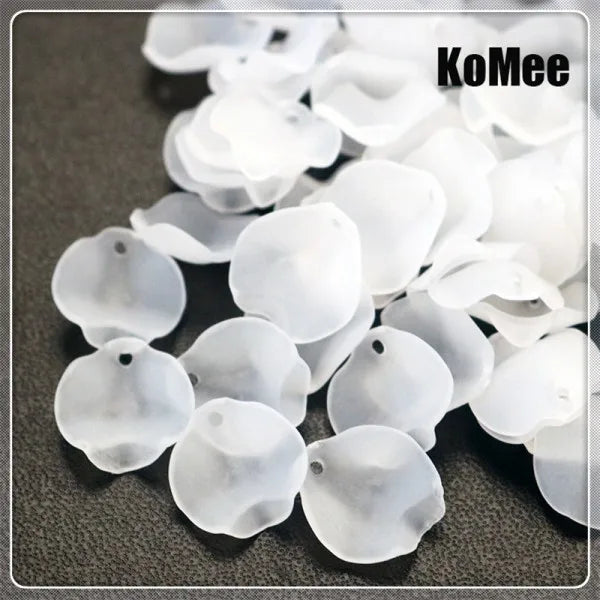 1000pcs Mixed Petal Translucent Acrylic Beads 15x15mm DIY Craft Decoration