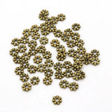 1000pcs Antique Bronze Flower Charm Spacer Beads
