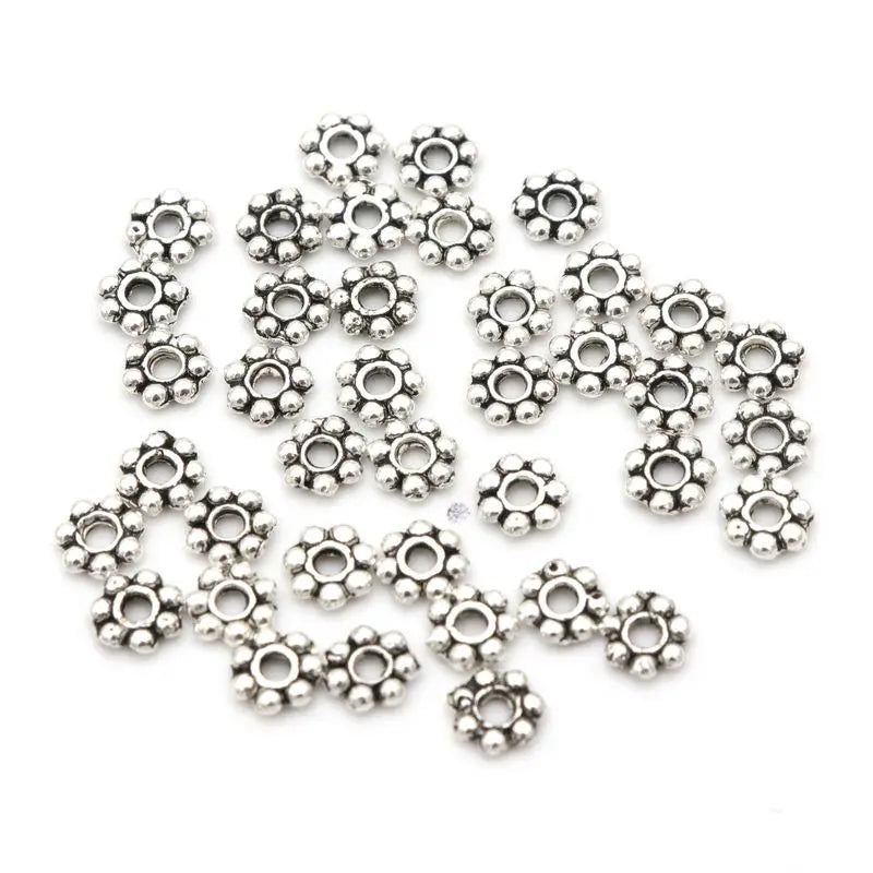 1000pcs Antique Bronze Flower Charm Spacer Beads