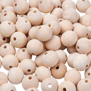 1000pcs 12mm Unfinished Round Wooden Beads DIY Necklace
