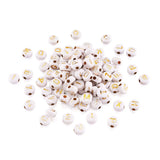 1000pcs Metal Enlaced Acrylic Beads with Golden Alphabet Letter Beads