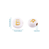 1000pcs Metal Enlaced Acrylic Beads with Golden Alphabet Letter Beads