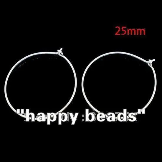 1000pcs Silver Earring Hoops Charm Rings 25mm DIY