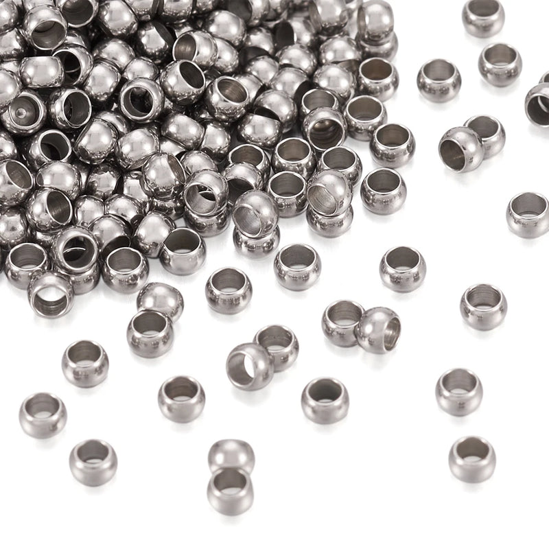 1000pcs Stainless Steel Charm Beads Rondelle Spacer Beads