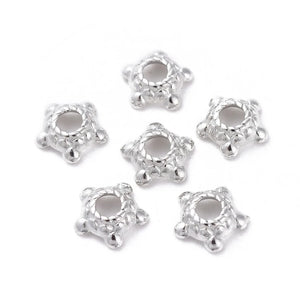 1000pcs Tibetan Silver Beads Caps Lead & Cadmium Bead End Caps 6x3x2mm