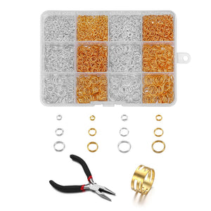 1000pcs Metal Jump Rings Split Ring Lobster Clasps Pliers for DIY Jewelry Making
