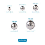 304 Stainless Steel Round Beads for DIY Bracelets - 1000pcs/box