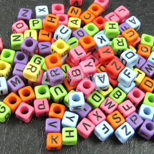 1000pcs Spacer Beads Mixed Alphabet Letter Acrylic Beads For Necklace Making
