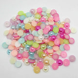 1000pcs 10mm Mix Sunflower Half Round Pearl Flatback Beads DIY Decoration