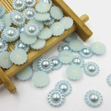 1000pcs 10mm Mix Sunflower Half Round Pearl Flatback Beads DIY Decoration