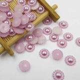 1000pcs 10mm Mix Sunflower Half Round Pearl Flatback Beads DIY Decoration
