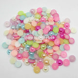 1000pcs 10mm Mix Sunflower Half Round Pearl Flatback Beads DIY Decoration