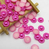 1000pcs 10mm Mix Sunflower Half Round Pearl Flatback Beads DIY Decoration