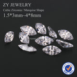 1000pcs 5A CZ Stone Loose Marquise Shape 1.5x3mm~4x8mm