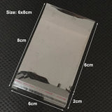 1000pcs Clear Self Adhesive OPP Bags Jewelry Pouches Party Packaging 5x8-7x10cm
