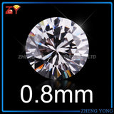 1000pcs AAAAA 0.8-3.0mm CZ Stone Round Brilliant Cut Loose Synthetic Gems