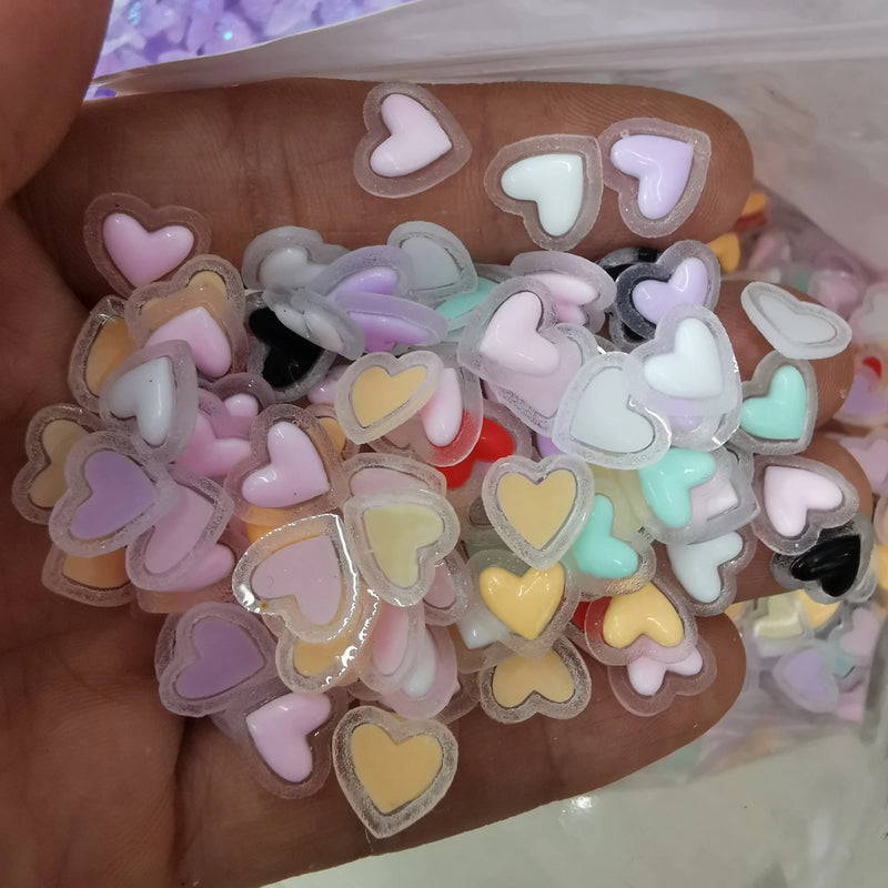 1000pcs 10mm Candy Heart Sticker Beads for DIY Scrapbook Jewelry
