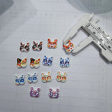 1000pcs 10mm Cartoon Mask Resin Sticker Flat Finger Scrapbook Nail Slices
