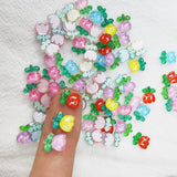 1000pcs 14mm Candy Mini Flower Beads Sticker Nail Jewelry Making Accessory