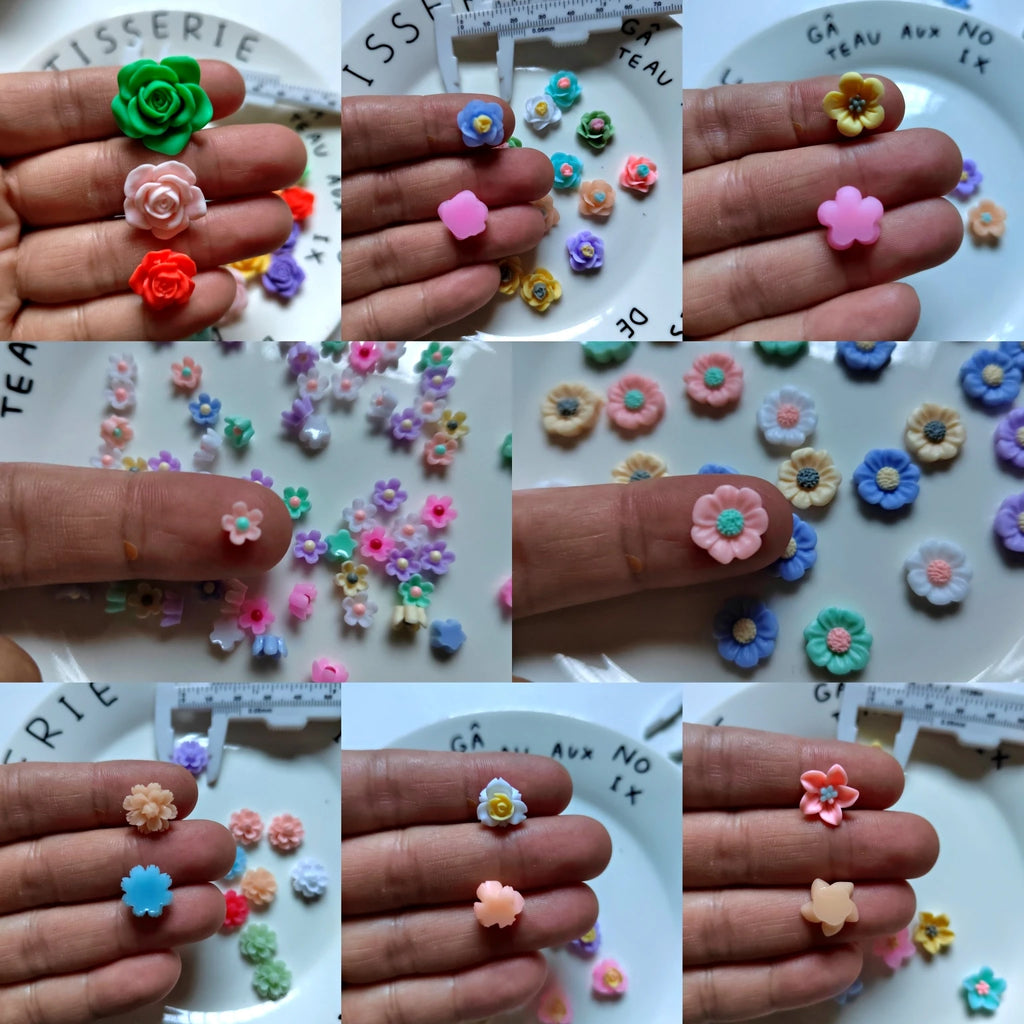 1000pcs Multicolored Flower Sticker DIY Scrapbook Jewelry Accessories