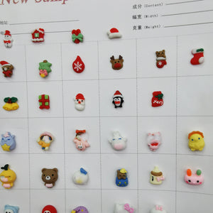 1000pcs DIY Resin Cartoon Christmas Tree Deer Santa Sticker