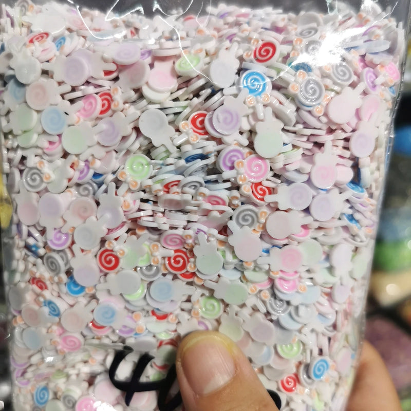 1000pcs DIY Resin Cartoon Lollipop Sticker Flat Finger Scrapbook Nail Jewelry