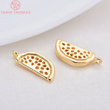 6PCS 15x6MM 24K Brass Watermelon Pendants Charms for Diy Jewelry