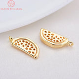 6PCS 15x6MM 24K Brass Watermelon Pendants Charms DIY Jewelry Findings