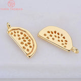 6PCS 15x6MM 24K Brass Watermelon Pendants Charms for Diy Jewelry