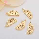 6PCS 15x6MM 24K Brass Watermelon Pendants Charms DIY Jewelry Findings