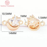 6PCS 14x10.5MM 24K Brass Star Moon Pendants DIY Jewelry Findings