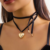Adjustable Love Heart Pendant Necklace Y2K Jewel