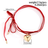 Adjustable Love Heart Pendant Necklace Y2K Jewel