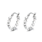ZFSILVER S925 Retro Cube-Silver Circle Earrings