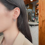 ZFSILVER S925 Retro Cube-Silver Circle Earrings