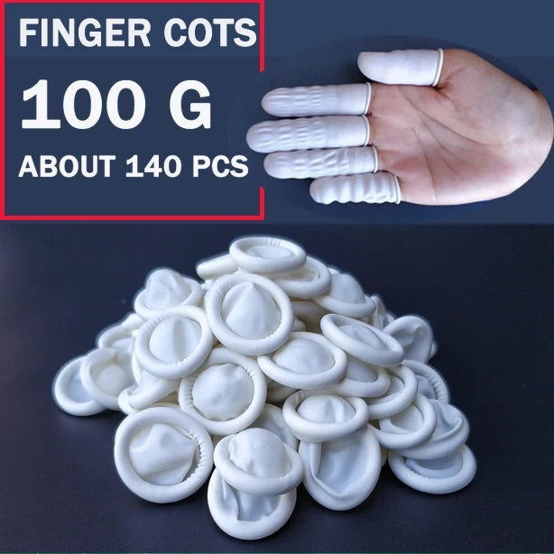 Disposable Latex Rubber Finger Cots - 140 Pcs