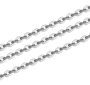 100M 304 Stainless Steel Chain 1.2mm/1.5mm/2mm Flat Cable Link Chain Bulk