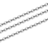 100M 304 Stainless Steel Chain 1.2mm/1.5mm/2mm Flat Cable Link Chain Bulk