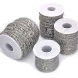 100M 304 Stainless Steel Chain 1.2mm/1.5mm/2mm Flat Cable Link Chain Bulk