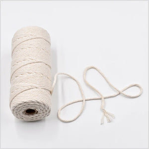 100M Macrame Rope Twisted String Cotton Cord - DIY Craft Knitting Wedding Decor