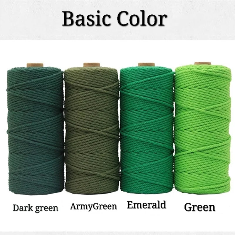 100M Macrame Rope Twisted String Colorful Cotton Rope DIY Craft
