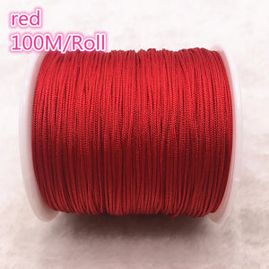 0.8mm RED Nylon Cord Thread Chinese Knot Macrame DIY Beading Thread #00A
