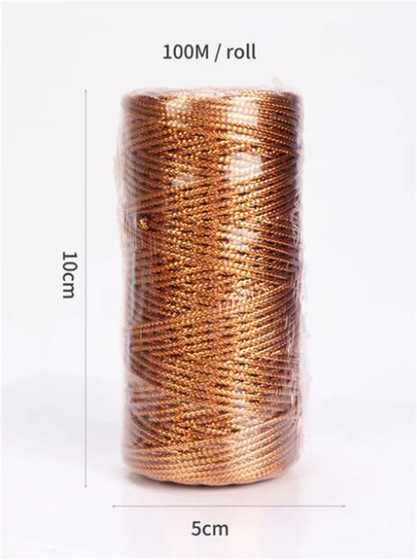 100M/Roll Silver Metallic Twine String Strap Thread DIY Sewing Accessories