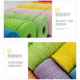 100M/roll 3 4mm Colorful Macrame Cotton Cord Rope Sewing Twine Thread String