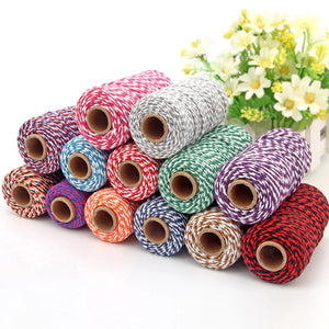 100M Cotton Thread Rope String Twine Red Green for DIY Jewelry Packaging